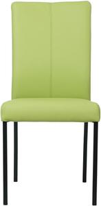 Felgroene leren moderne eetkamerstoel - poot vierkant zwart, Huis en Inrichting, Stoelen, Overige kleuren, Nieuw, Leer, Ophalen of Verzenden