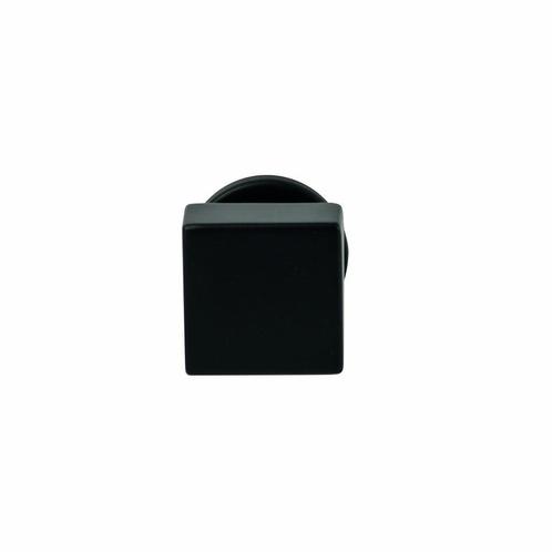 Knopkruk Quadro op rond rozet 4mm dun - zwart, Doe-het-zelf en Verbouw, Hang- en Sluitwerk, Nieuw, Verzenden