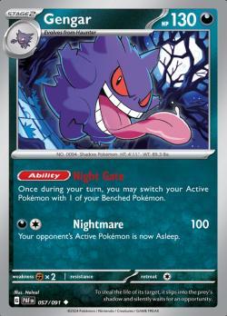 Gengar 057/091 reverse holo Paldean Fates, Hobby en Vrije tijd, Verzamelkaartspellen | Pokémon, Losse kaart, Nieuw, Foil, Ophalen of Verzenden
