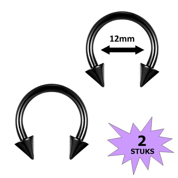 Fako Bijoux - Circular Barbell Piercing - Hoefijzer Spike -, Sieraden, Tassen en Uiterlijk, Piercings, Verzenden