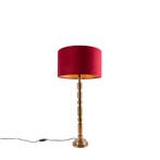 Art Deco tafellamp brons 35 cm velours kap rood - Torre, Huis en Inrichting, Lampen | Tafellampen, Nieuw, Art Deco, 75 cm of meer