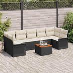 vidaXL Tuin Sofa Set 8 pcs Zwart Poly riet, Verzenden, Nieuw, Rotan