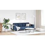 vidaXL Bankstel Blauw Stof, Huis en Inrichting, Banken | Bankstellen, Verzenden, Nieuw, Stof, Minder dan 150 cm