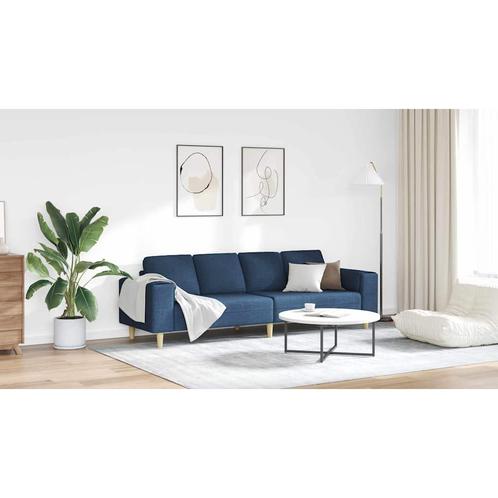 vidaXL Bankstel Blauw Stof, Huis en Inrichting, Banken | Bankstellen, Nieuw, Minder dan 150 cm, Stof, Verzenden