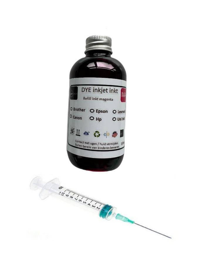 Geschikt Epson navul inkt MAGENTA 100ml van Inktmedia, Computers en Software, Printerbenodigdheden, Cartridge, Nieuw