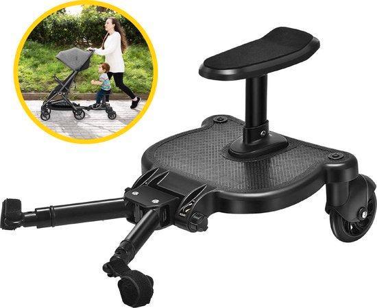 2dekans | HeppieBabie Universeel Meerijdplankje - Met Zitje, Kinderen en Baby's, Kinderwagens en Combinaties, Zo goed als nieuw