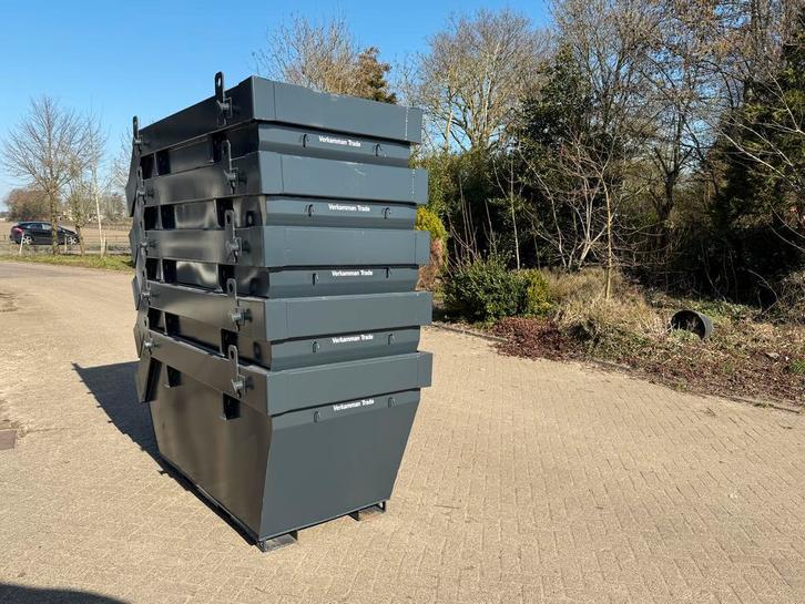 2 kuub container met lepel sloffen oud ijzer bak Portaal, Zakelijke goederen, Machines en Bouw | Keten en Containers