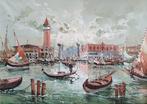 Italiaanse school (XX) - Venezia, Canal Grande e Palazzo, Antiek en Kunst, Kunst | Schilderijen | Klassiek