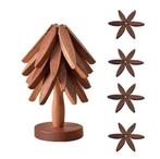 DWIH - Houten Pannenonderzetter - set van 4 Walnoot - Bo..., Nieuw