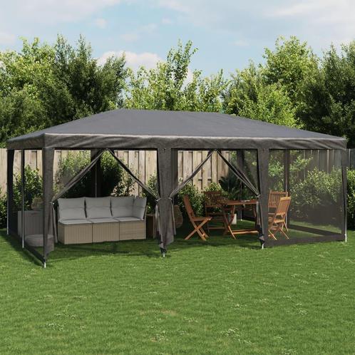 vidaXL Partytent met 10 mesh zijwanden 6x4 m HDPE, Tuin en Terras, Partytenten, Partytent, Nieuw, Verzenden