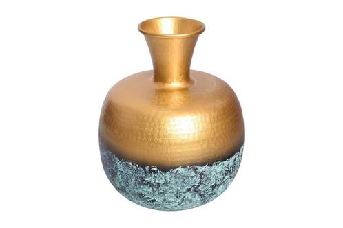 Handgemaakte decoratieve vaas ABSTRACT ORIENT 40cm goud rond, Huis en Inrichting, Woonaccessoires | Vazen, Ophalen of Verzenden