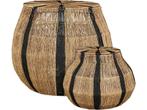 Mica Decorations Liliano Mand - Set van 2 - H48 x Ø50 cm -, Huis en Inrichting, Woonaccessoires | Schalen en Manden, Verzenden