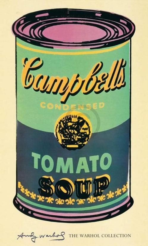 Kunstdruk - Andy Warhol - Campbells Soup 60x100cm, Huis en Inrichting, Woonaccessoires | Schilderijen, Tekeningen en Foto's, Nieuw