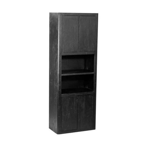 *WOONWINKEL* Tower Living Tenna Hoge Zwarte Kast Mangohout, Huis en Inrichting, Kasten | Wandmeubels, Nieuw, Verzenden