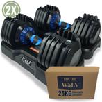 Verstelbare Dumbbells Set 25KG/40KG | WOLV Gewichten voor Th, Sport en Fitness, Fitnessmaterialen, Verzenden, Nieuw, Rug, Dumbbell