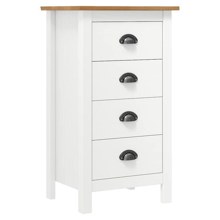 vidaXL Dressoir Hill 46x35x80 cm massief grenenhout wit, Huis en Inrichting, Kasten | Dressoirs, 25 tot 50 cm, Nieuw, Minder dan 50 cm