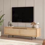 TV meubel Kvænangen 160x35,5x45 cm eikenkleurig zwart en rot, Verzenden, Nieuw