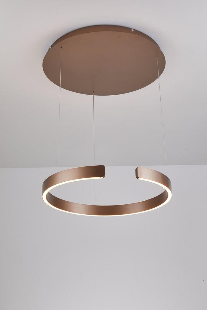 Hanglamp Lux-Circle led,  brons 60 cm, Huis en Inrichting, Lampen | Hanglampen, Nieuw, Metaal, Verzenden