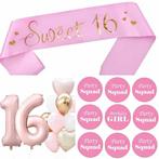 Sweet Sixteen ballonnenset roze wit goud, Verzenden, Nieuw, Versiering, Verjaardag