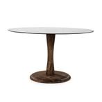 *WOONWINKEL* By-Boo Boogie Ronde Eettafel Bruin Hout En Glas, Nieuw, Verzenden