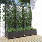 vidaXL Plantenbak met trellis zwart 120x40x121,5 cm PP, Tuin en Terras, Bloembakken en Plantenbakken, Verzenden, Nieuw, Kunststof