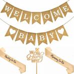 We Can Bearly Wait set met jute slinger, sjerpen en topper, Hobby en Vrije tijd, Feestartikelen, Verzenden, Nieuw, Versiering