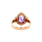 Roségouden vintage ring met amethist 14 krt, Ophalen of Verzenden, Nieuw