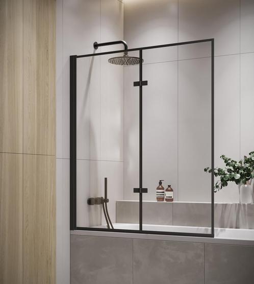 Badwand Medal 100 x 140 cm Zwart Badscherm Draaibaar 5 mm, Doe-het-zelf en Verbouw, Sanitair, Nieuw, Bad, Verzenden