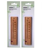 Houten Thermometer voor binnen of buiten set van 2 stuks, Verzenden, Nieuw