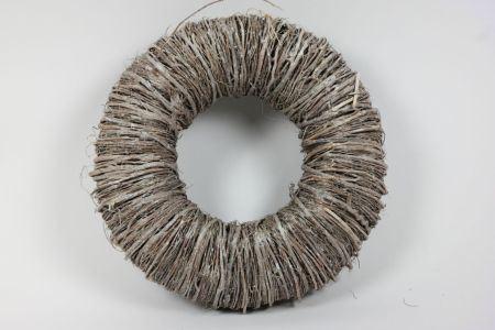 Krans Mactan Grass White Wash 35cm. twijgenkrans, Huis en Inrichting, Woonaccessoires | Kunstplanten en Kunstbloemen, Nieuw, Ophalen of Verzenden