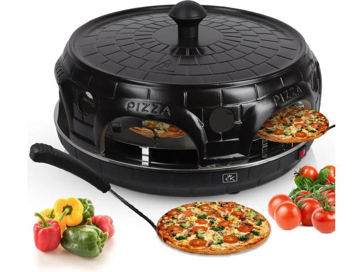 CuisineKing Pizza Oven Black Edition - Mini Pizza Oven - 6, Tuin en Terras, Pizzaovens, Zo goed als nieuw, Verzenden