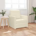 vidaXL Vloersofa Bed met kussen Crème 74 x 77 x 81 cm, Huis en Inrichting, Verzenden, Nieuw, Stof, Minder dan 150 cm