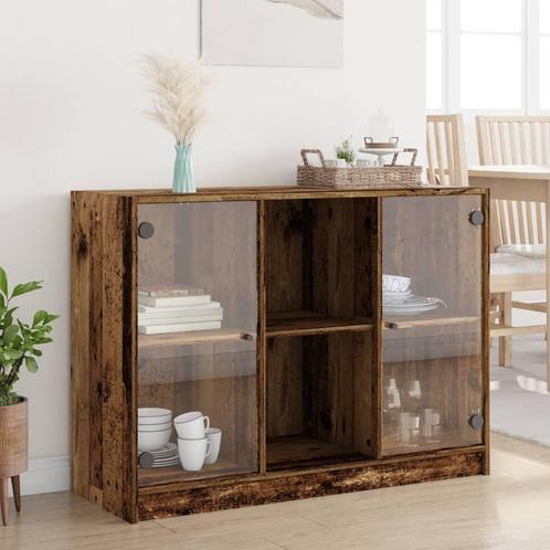 vidaXL Dressoir 102x37x75,5 cm bewerkt hout oud houtkleurig, Huis en Inrichting, Kasten | Dressoirs, Minder dan 25 cm, Nieuw, Minder dan 50 cm