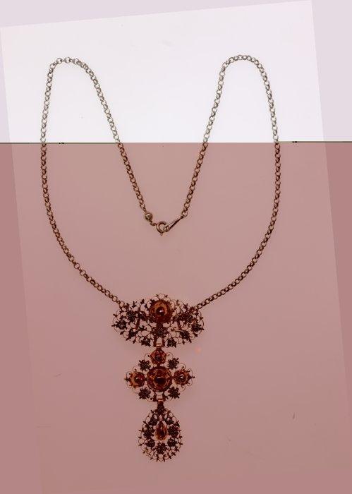 Ketting met hanger - 18 karaat Geel goud, Roségoud, Zilver, Sieraden, Tassen en Uiterlijk, Antieke sieraden