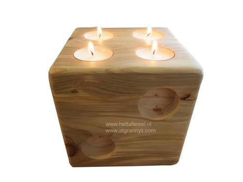 Waxinelicht dobbelsteen, Huis en Inrichting, Woonaccessoires | Overige, Gebruikt, Verzenden
