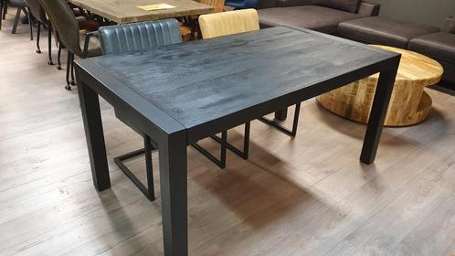 Eettafel recht | 280x100cm  | Mangohout | Zwart, Huis en Inrichting, Tafels | Eettafels, Nieuw, Ophalen
