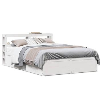 vidaXL Bedframe met hoofdbord massief grenenhout wit 120x200 beschikbaar voor biedingen