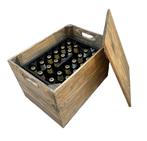 Kist met deksel  Bierkrat-krat naturel - Old Brown - gebrand, Huis en Inrichting, Woonaccessoires | Kisten, Minder dan 50 cm, Nieuw