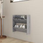 vidaXL Wandschoenenkast 60x18x60 cm spaanplaat betongrijs, Verzenden, Nieuw