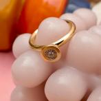 Gouden Sushi ring met diamant; 0,045 ct. | Bron Jewelry, Sieraden, Tassen en Uiterlijk, Gebruikt, Overige kleuren, Ophalen of Verzenden