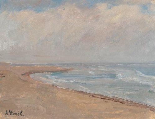 André-Léon Vivrel (1886-1976) - La plage, Antiek en Kunst, Kunst | Schilderijen | Klassiek