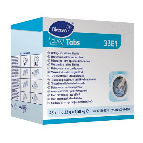 Clax Tabs 33E1 hoofdwasmiddel zonder bleek - 48 stuks, Huis en Inrichting, Schoonmaakartikelen, Verzenden