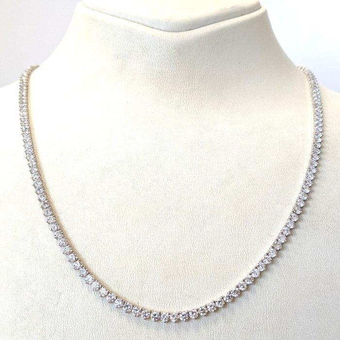 Halsketting - 14 karaat Witgoud - 9.63ct. tw. Diamant, Sieraden, Tassen en Uiterlijk, Kettingen