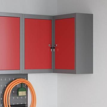 vidaXL Gereedschapskast met plank Rood en grijs 55 x 55 x 55 beschikbaar voor biedingen