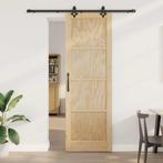 vidaXL Schuifdeur Naturel en zwart 78 x 232 cm, Doe-het-zelf en Verbouw, Deuren en Horren, Verzenden, Nieuw