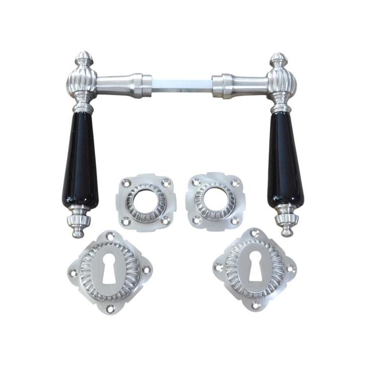 Retro deurbeslag set antieke deurgrepen, uit de 1930 jaren -, Doe-het-zelf en Verbouw, Hang- en Sluitwerk, Ophalen of Verzenden