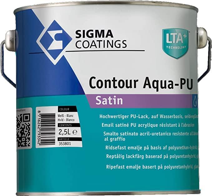 Sigma Contour Aqua Satin / Sigma Watergedragen Houtlak, Doe-het-zelf en Verbouw, Verf, Beits en Lak, Lak, Wit, Nieuw, Minder dan 5 liter