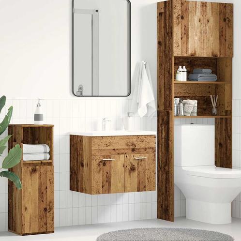 vidaXL Wastafelkast 60x38,5x46 cm bewerkt hout oud, Huis en Inrichting, Badkamer | Badkamermeubels, Nieuw, Minder dan 100 cm, Verzenden