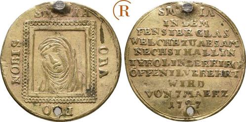 Vergoudete Medaille unsigniert 1797 Österreich: Absam Wal.., Postzegels en Munten, Penningen en Medailles, Verzenden