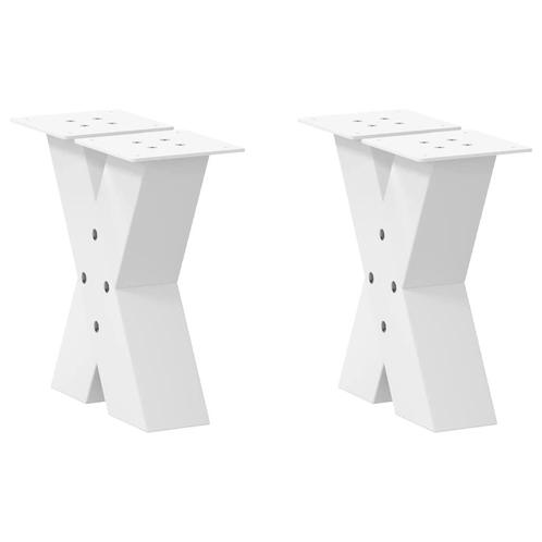 vidaXL Salontafelpoten 2 st X-vormig 30x(30-31) cm staal wit, Huis en Inrichting, Tafelonderdelen, Nieuw, Verzenden